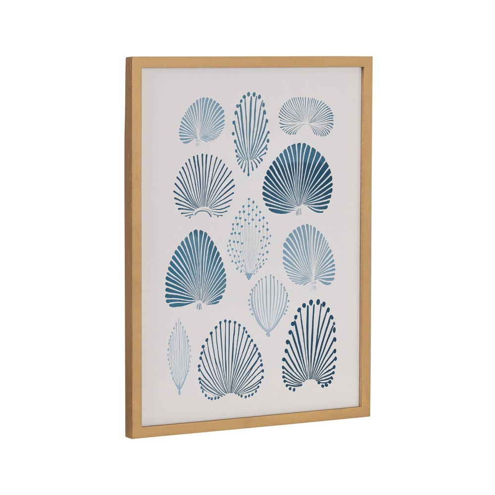 Photos - Other Decoration Kate & Laurel All Things Decor 12"x16" Gallery Abstract Coastal Blue Coral Print by The Creative Bunch Studio Gold