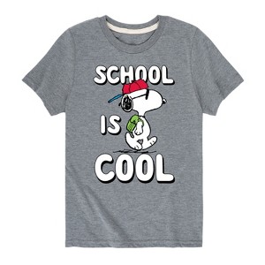 Boys' - Peanuts - School Is Cool Short Sleeve Graphic T-Shirt - 1 of 4