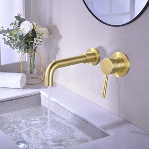 PAGED Modern Bathroom Faucets Wall Mount Single Handle Bathroom Sink Faucet with 360°Swivel Spout - 1 of 4