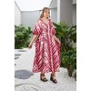 LA LEELA Women's Summer Plus Size Caftan Maxi Muumuu Nightgown Loungewear Dashiki House Dresses for Women 2X-3X Red, Leaf - image 4 of 4