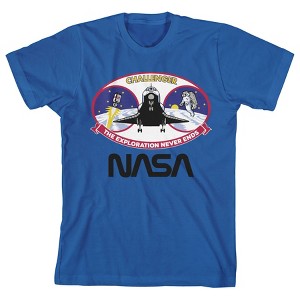NASA Challenger Youth Boys Blue T-shirt - 1 of 3