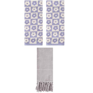 REGALWOVEN 3 Packs Cotton Soft Absorbent Decorative Bathroom Hand Towel 14" x 30" - 1 of 4