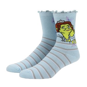 Shrek Fiona & Butterflies Women's Blue Casual Crew Socks - 1 of 4