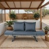 YOOCOZZ Outdoor Patio Wicker Rattan Bench & Loveseat with Side Foldable Armrests and Thick Cushions - Grey - 3 of 4