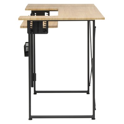 Pivot Sewing Table with Swingout Storage Panel and Adjustable Platform