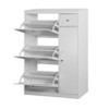 VANIRROR Slim White Shoe Cabinet with 3 Flip Drawers, Freestanding Tipping Bucket Shoe Rack Storage Shelf, Modern Hidden Organizer for Entryway - 4 of 4