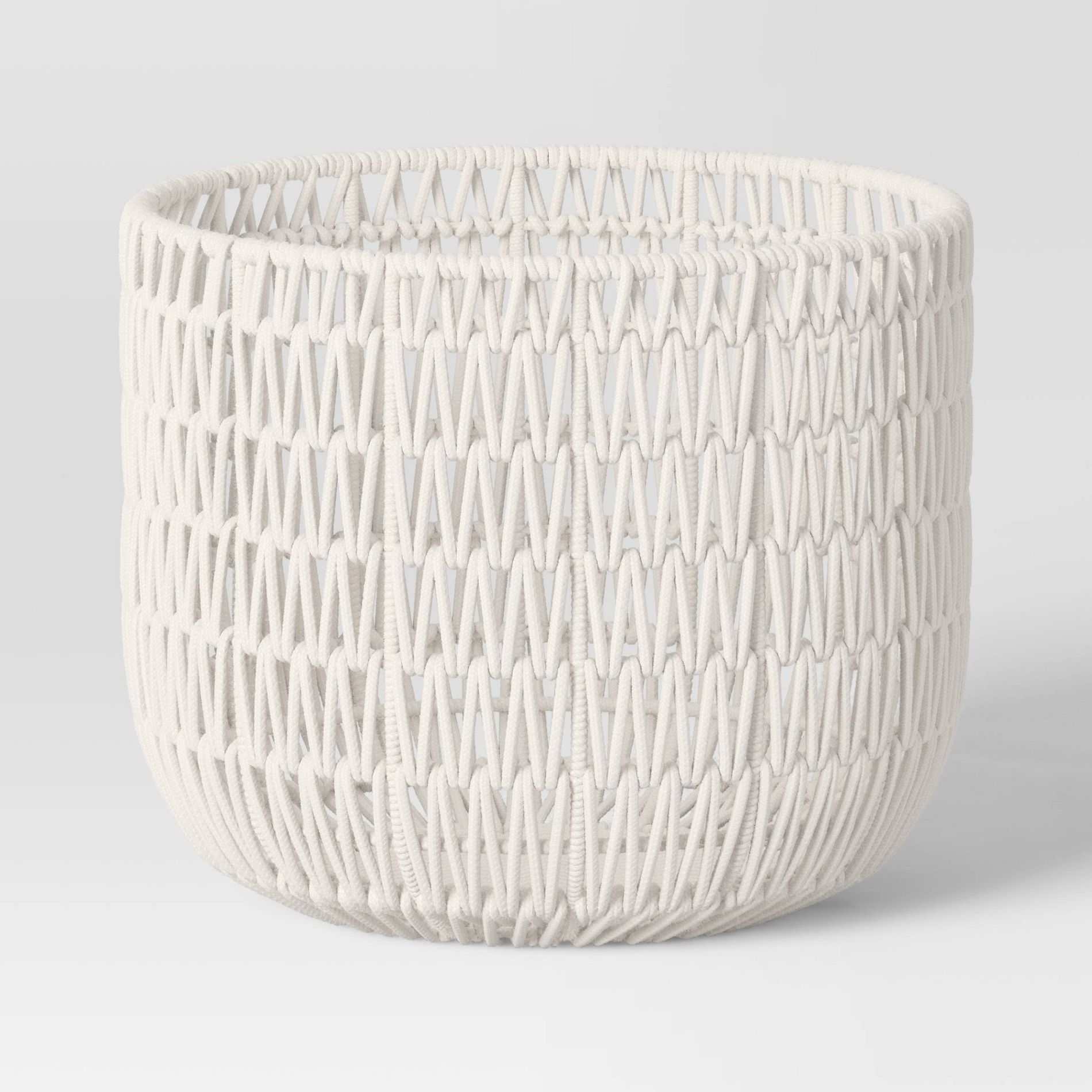 Rope Basket Cream - Threshold™: Handcrafted Polyester & Cotton, Storage for Blankets, Spot Clean, 12"x16"