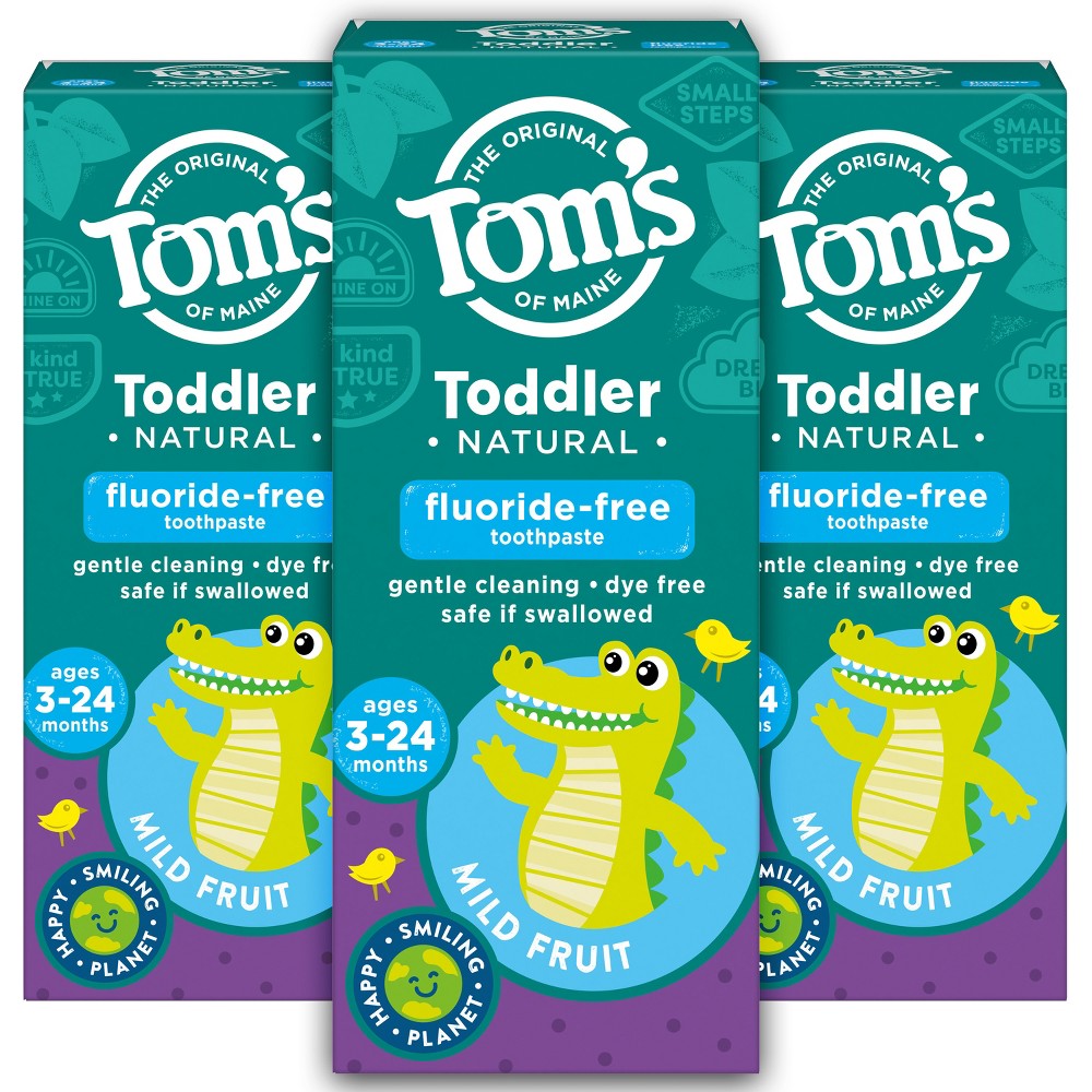 Photos - Toothpaste / Mouthwash Tom's of Maine Natural Toddler Training Toothpaste - Mild Fruit - 3pk/1.75oz - Trial Size