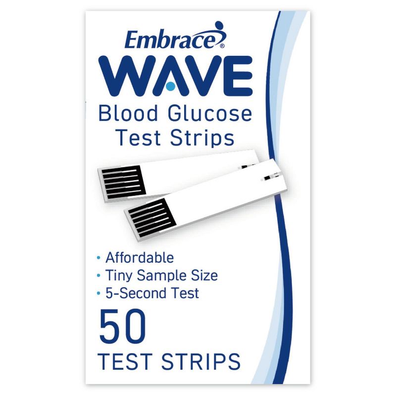 Embrace WAVE Blood Glucose Test Strips, Box of 50, 1 of 6