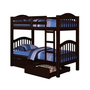 Twin/Twin Heartland Kids' Bunk Bed Espresso - Acme Furniture: Wood Frame, Unupholstered, All Ages, No Box Spring Needed - 1 of 3
