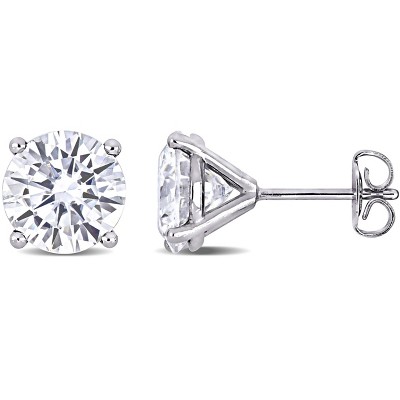 EVERLY JEWELRY | 14K White Gold 4 CT DEW Created Moissanite-White Stud Earrings