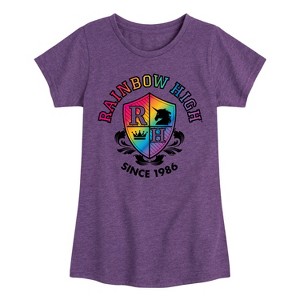 Girls' - Rainbow High - Crest Since 1986 Fitted Short Sleeve Graphic T-Shirt - 1 of 4