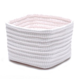 Colonial Mills Ticking Shelf Storage Square - Pink 11"x11"x8"  70% Polyester/30% Cotton Square - 1 of 1