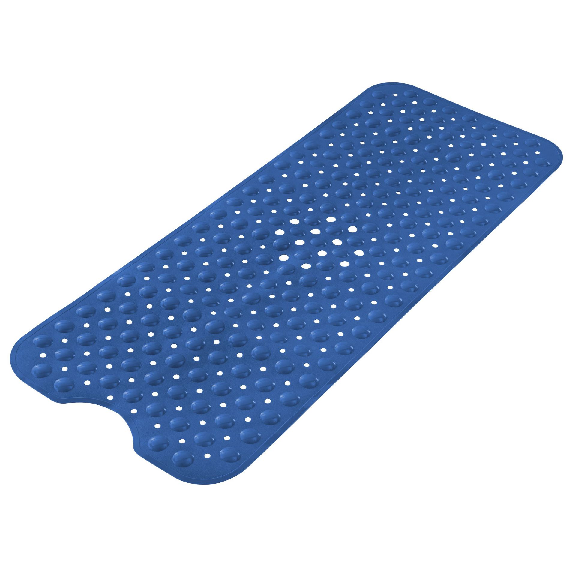 Lux Decor Collection 40x16 Non Slip Bathtub Mats with Drain Holes -  Navy Blue (1-Pack)