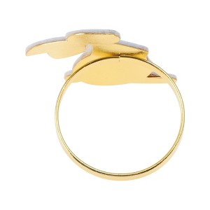 Unique Bargains Napkin Rings Stainless Steel Fabric Brown Blue 1 Pc - 1 of 3