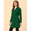 Allegra K Women's Elegant Notched Lapel Double Breasted Long Sleeve Winter Overcoat - 3 of 4