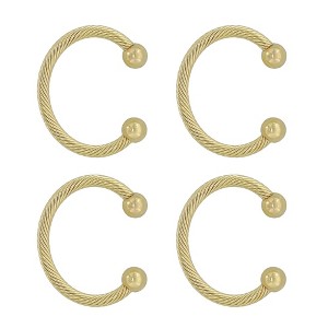 Haute Décor 4pk MantleClip Christmas Stocking Holder Gold: Secure, Low-Profile Design, Protective Pads, Metal Construction - 1 of 3