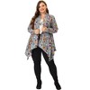 Agnes Orinda Women's Plus Size Fashion Print Long Sleeve Knit Asymmetrical High Low Hem Cardigans - 3 of 4