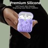 BONGEEK for AirPod Case 2nd 1st Generation Case Cover, Flower Engraved Full Protective Case Soft Silicone Pattern LED Visible,Bluish Violet - 4 of 4