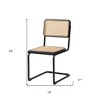 HomeRoots Set of Two Black and Natural Steel Open Back Dining Side Chairs - 3 of 4