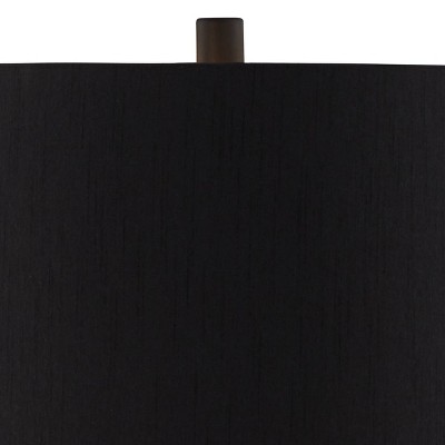 Modern Mercury Glass Table Lamps with Black Shades, Set of 2
