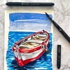 Borciani Bonazzi IL DOPPIO Double-Sided 2-in-1 Mini Watercolor Travel Brush, Size 1 - Portable Paintbrush for Urban Sketching, Synthetic Kolinsky & - 4 of 4