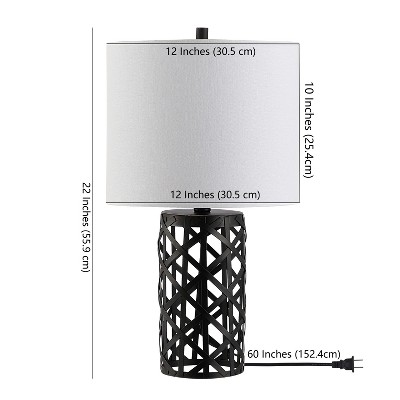 Arc Adjustable Black Iron 17" Table Lamp with Birdcage Design