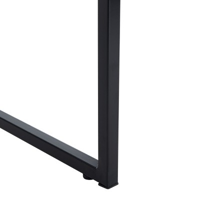 Transitional Black Metal and Glass 47" Home Office Desk