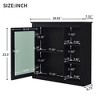 ChicFurnit Bathroom Storage Cabinet Wall Mounted Medicine Cabinet with Mirror and Three Open Shelves for Bathroom Use, Black, 33.86"*24.21"*6.69" - 3 of 4