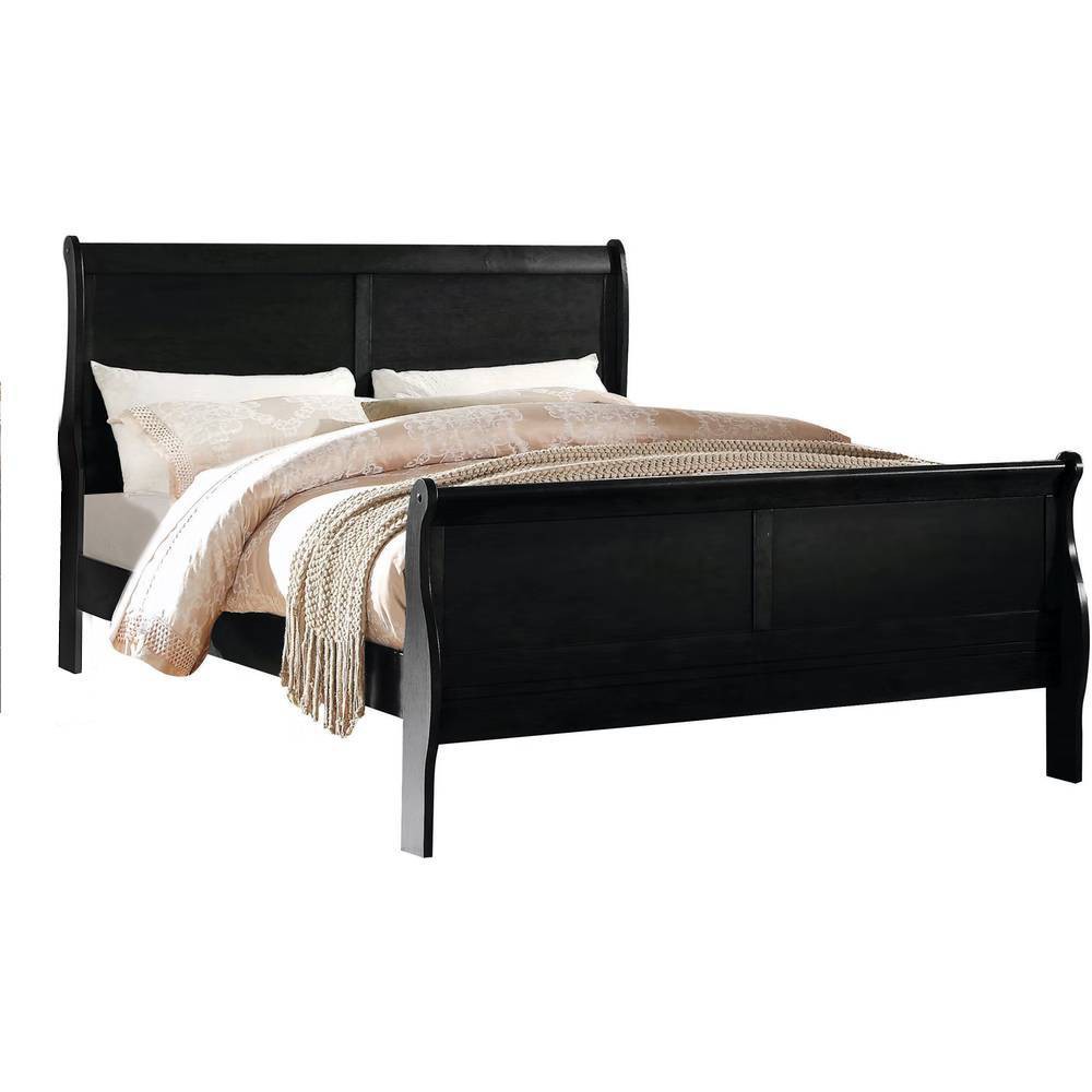 Photos - Bed Acme Furniture 90" King Louis Philippe  Eastern Black