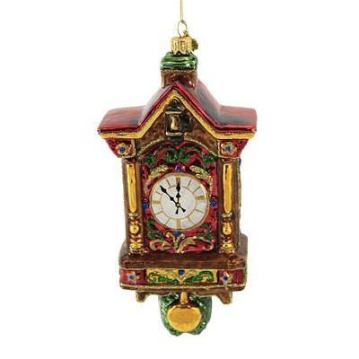 Huras 8.0" Christmas Cuckoo Clock Ornament Time Antique  -  Tree Ornaments