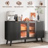 Belord Black Fluted LED Sideboard Cabinet with Glass Doors, Modern Lighted Credenza for Living Room, Kitchen & Hallway - 3 of 4