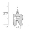Black Bow Jewelry 14k White Gold, Julia Collection, Small Satin Block Initial R Pendant - 3 of 4