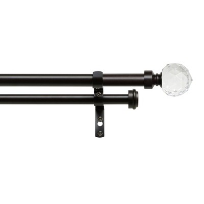 EXCLUSIVE HOME Crystal Ball Double Curtain Rod and Finial Set