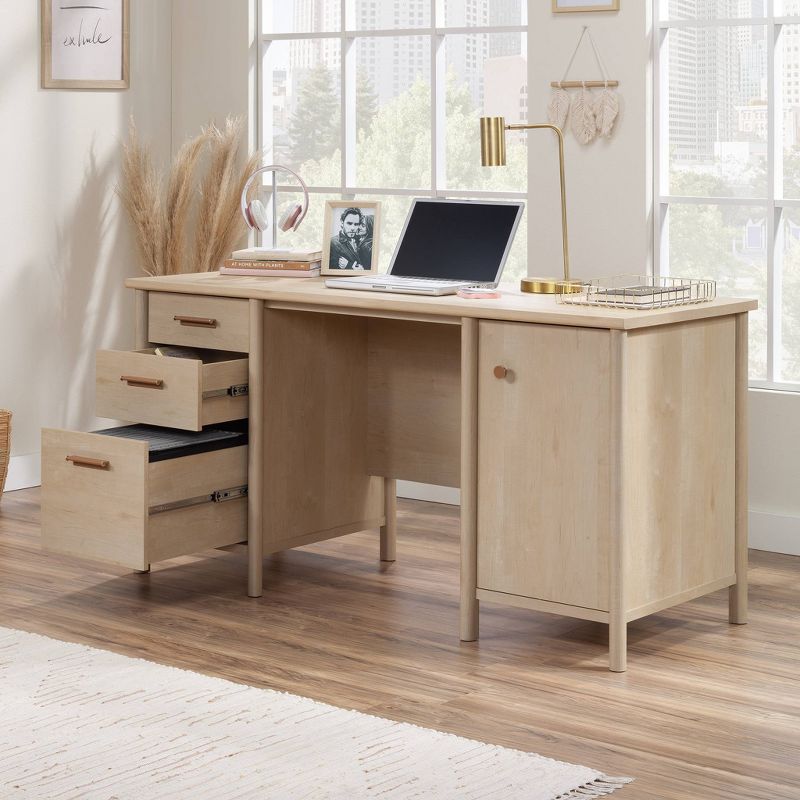 Whitaker Point Computer Desk with Storage Natural Maple - Sauder: Office Workstation, Full-Extension Drawers, CPU Compartment, 3 of 7