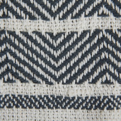 Black and Mineral Cotton Chevron Throw Blanket, 50x60"