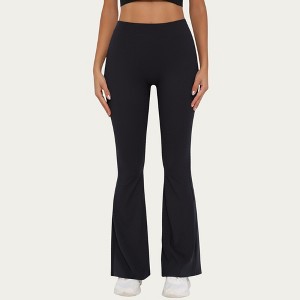 Anna-Kaci Active Women's High Waist Flare Leg Yoga Pants with Stretch Fit and Contoured Waistband - 1 of 4