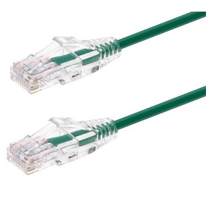 Monoprice Cat6 Ethernet Patch Cable - 3 feet - Green | Snagless RJ45 Stranded 550MHz UTP CMR Riser Rated Pure Bare Copper Wire 28AWG - SlimRun Series - 1 of 4