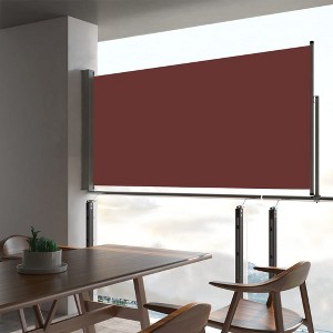 vidaXL Patio Retractable Side Awning 31.5 in.x118.1 in. Brown - 1 of 4