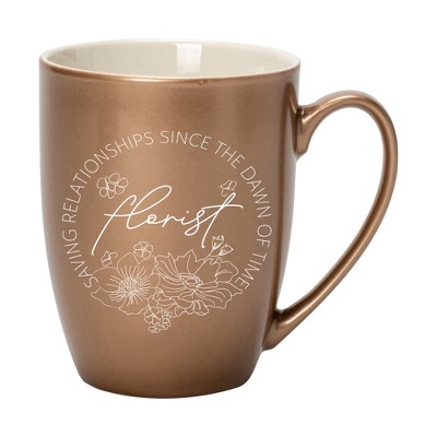 Elanze Designs Florists Saving Relationships Since The Dawn Of Time Bronze 10 ounce New Bone China Coffee Cup Mug