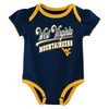 NCAA West Virginia Mountaineers Infant Girls' 3pk Bodysuit - 4 of 4