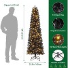 6 Ft Pre-Lit Black Halloween Christmas Tree, Artificial Pencil Christmas Tree with 571 Tips, 250 Colorful LED Lights, 8 Lighting Modes, Metal Base - 2 of 4