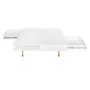 NicBex Modern High Gloss Coffee Table with Drawers and Wood Grain Legs,Center Table for Living Room,Office - 4 of 4