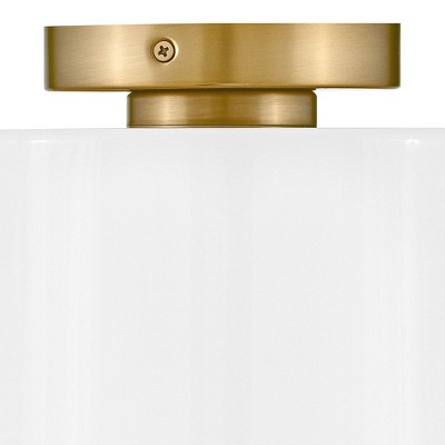 Pippa Lacquered Brass and Opal Glass Flush Mount Light