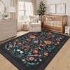 Modern Floral Printed Area Rugs Machine Washable Soft Non Slip Farmhouse Carpet Stain Resistant Low Pile Rug for Kitchen Living Room Laundry Bedroom - 4 of 4