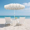 JONATHAN Y Mariner 6.5 ft. Fringe Tassel Beach Umbrella w/ Tilt,Wind Vent,UV Protection,Carry Bag - 2 of 4