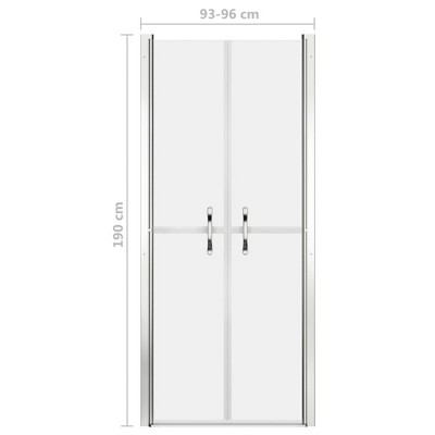 Frosted ESG Glass and Aluminum Frame Shower Door, 37.8'' x 74.8''