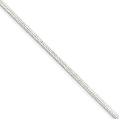 Black Bow Jewelry 3mm, Sterling Silver Solid Herringbone Chain Bracelet