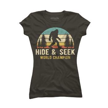 Junior's Design By Humans Bigfoot - Hide And Seek World Champion By clickbong T-Shirt