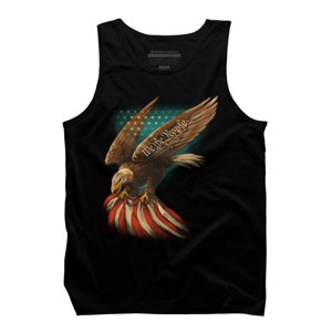 Men's Design By Humans July 4th American Eagle Carrying Flag By paxdomino Tank Top - 1 of 2